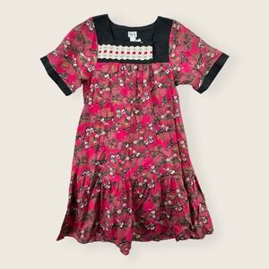 Vintage RM Muumuu Dress Womens Large Hawaiian Red Floral Knee Liberty House NEW‎